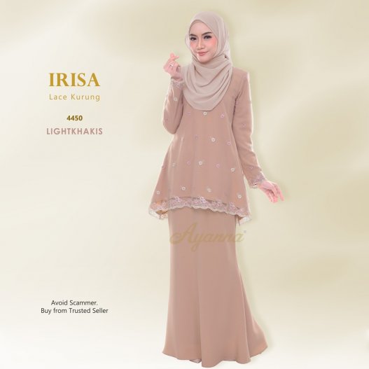 Irisa Lace Kurung 4450 (LightKhakis)