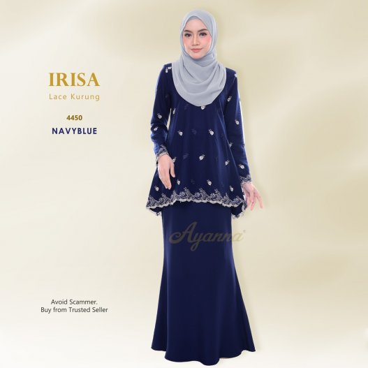 Irisa Lace Kurung 4450 (NavyBlue) 