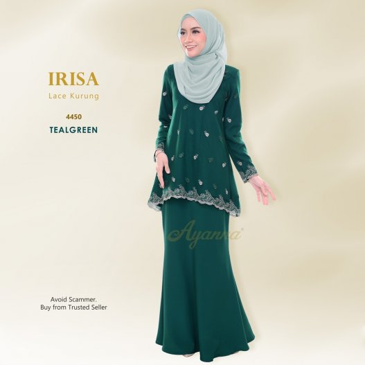 Irisa Lace Kurung 4450 (TealGreen)