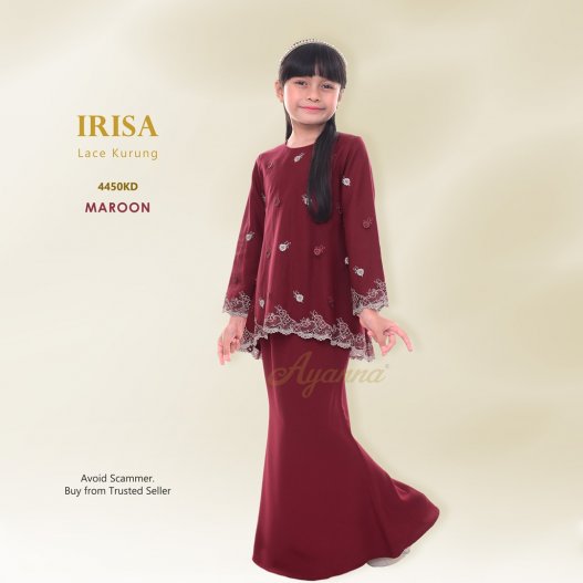 Irisa Lace Kurung 4450KD (Maroon) 