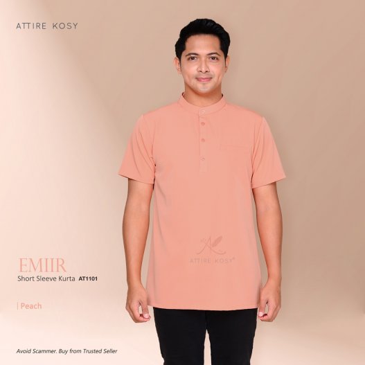 Emiir Short Sleeve Kurta AT1101 (Peach)