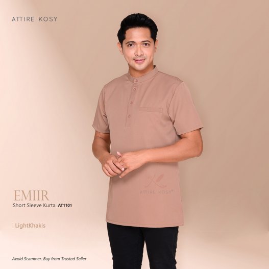 Emiir Short Sleeve Kurta AT1101 (LightKhakis)