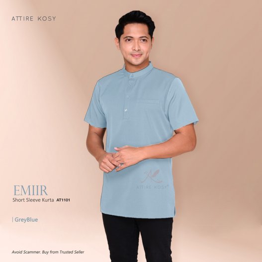 Emiir Short Sleeve Kurta AT1101 (GreyBlue) 