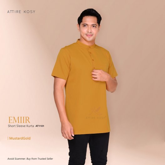 Emiir Short Sleeve Kurta AT1101 (MustardGold) 