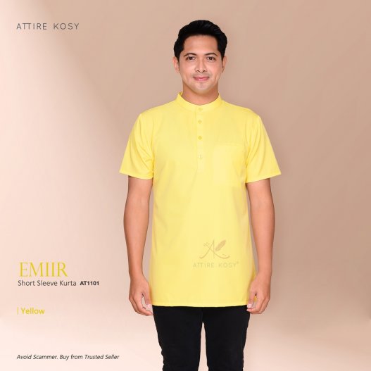 Emiir Short Sleeve Kurta AT1101 (Yellow)