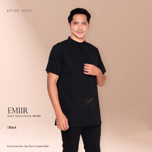 Emiir Short Sleeve Kurta AT1101 (Black)