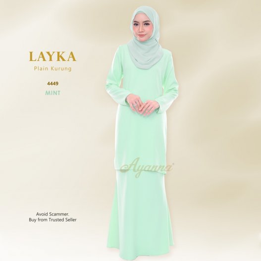 Layka Plain Kurung 4449 (Mint)