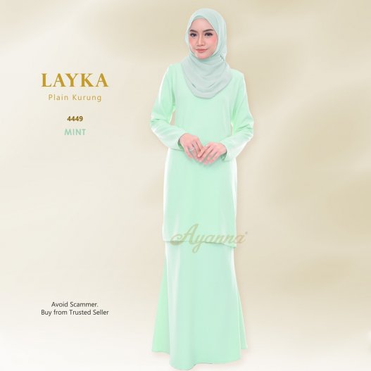 Layka Plain Kurung 4449 (Mint) 