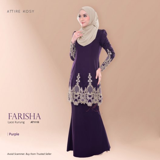 Farisha Lace Kurung AT1115 (Purple)