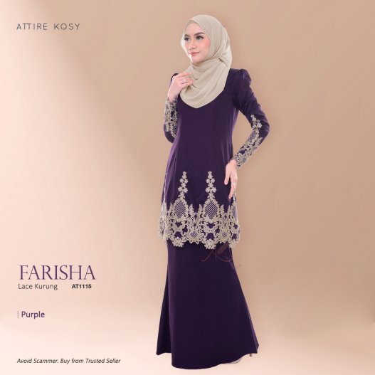 Farisha Lace Kurung AT1115 (Purple) 