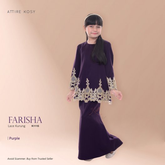 Farisha Lace Kurung K1115 (Purple) 