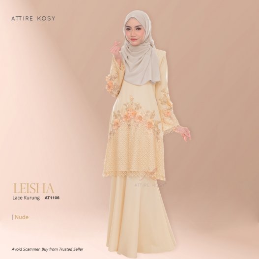 Leisha Lace Kurung AT1106 (Nude) 