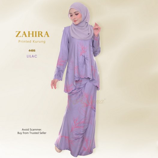 Zahira Printed Kurung 4486 (Lilac)