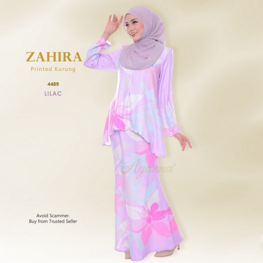 Zahira Printed Kurung 4489 (Lilac)
