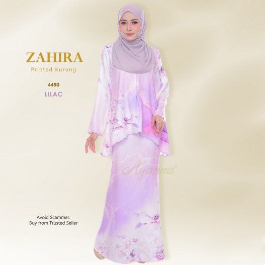 Zahira Printed Kurung 4490 (Lilac)
