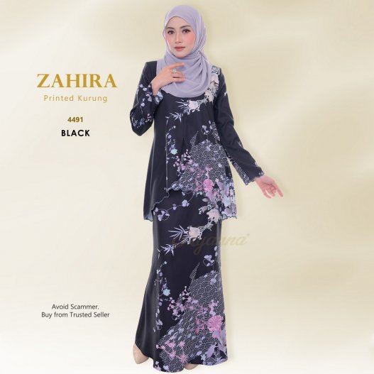 Zahira Printed Kurung 4491 (Black)