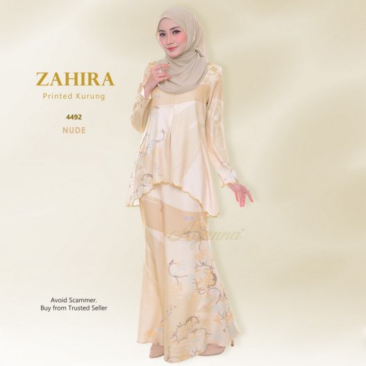Zahira Printed Kurung 4492 (Nude)