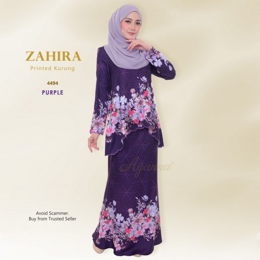 Zahira Printed Kurung 4494 (Purple)