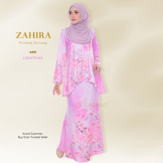 Zahira Printed Kurung 4495 (LightPink)