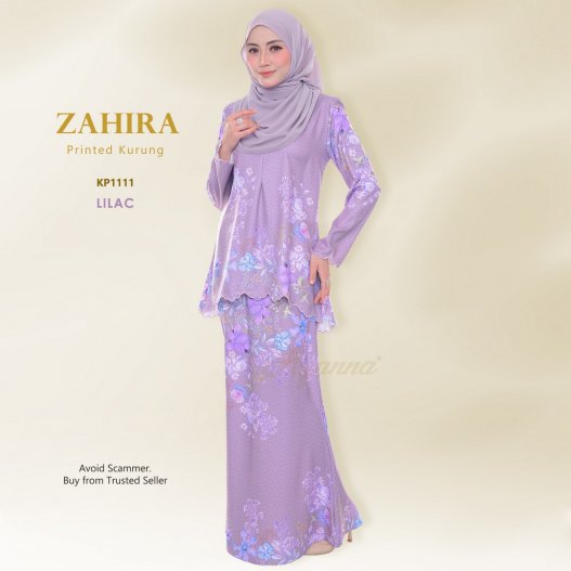 Zahira Printed Kurung KP1111 (Lilac)