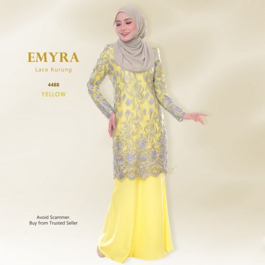 Emyra Lace Kurung 4488 (Yellow)