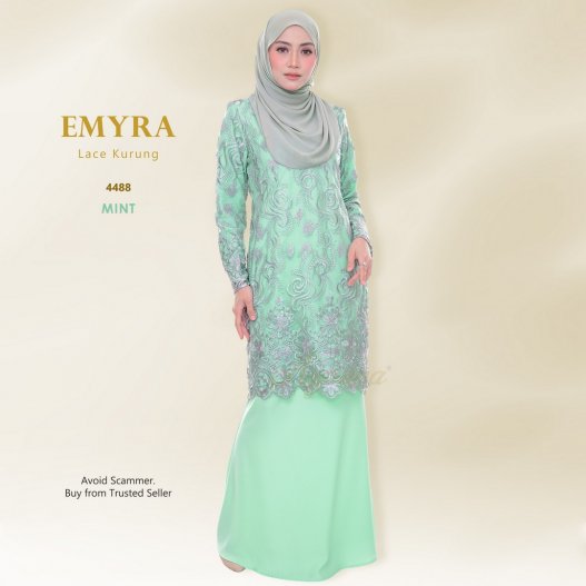 Emyra Lace Kurung 4488 (Mint)