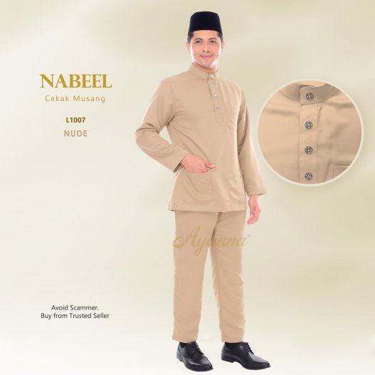 Nabeel Baju Melayu Cekak Musang L1007 (Nude)
