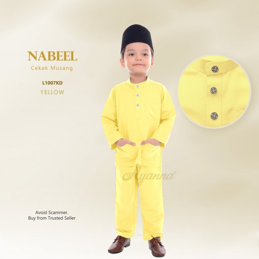 Nabeel Baju Melayu Cekak Musang L1007KD (Yellow)