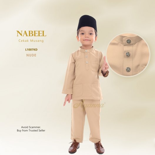 Nabeel Baju Melayu Cekak Musang L1007KD (Nude)
