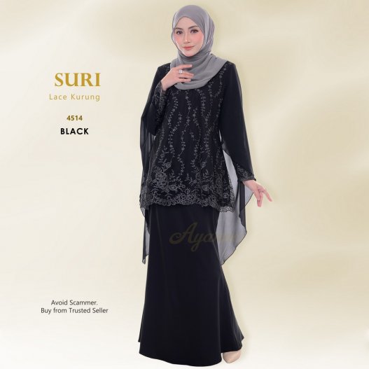 Suri Lace Kurung 4514 (Black)