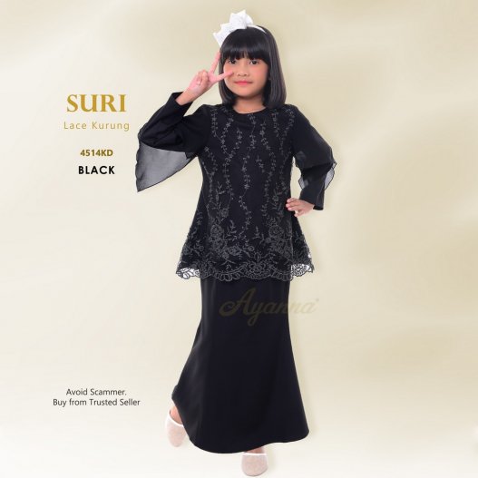 Suri Lace Kurung 4514KD (Black)
