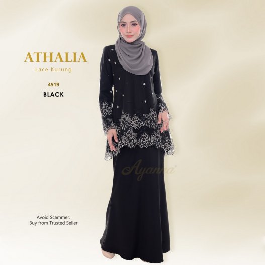 Athalia Lace Kurung 4519 (Black)