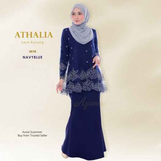 Athalia Lace Kurung 4519 (NavyBlue)