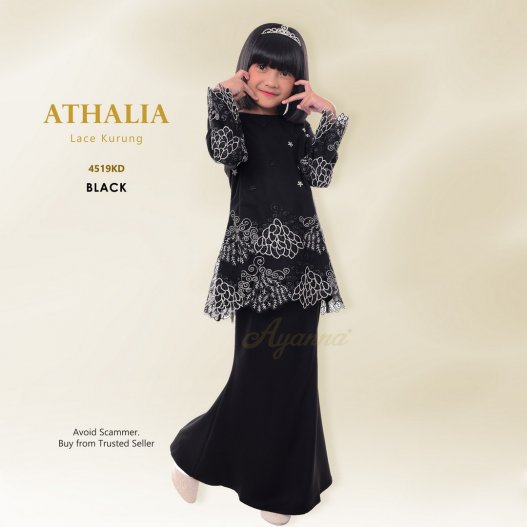 Athalia Lace Kurung 4519KD (Black)