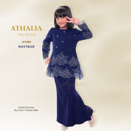 Athalia Lace Kurung 4519KD (NavyBlue)