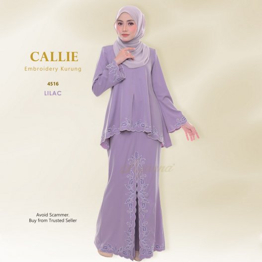 Callie Embroidery Kurung 4516 (Lilac)