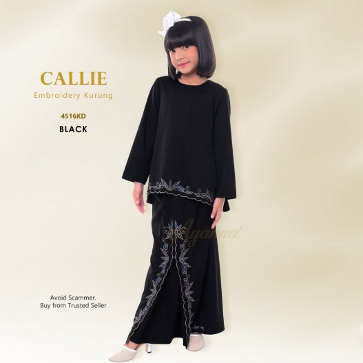 Callie Embroidery Kurung 4516KD (Black)