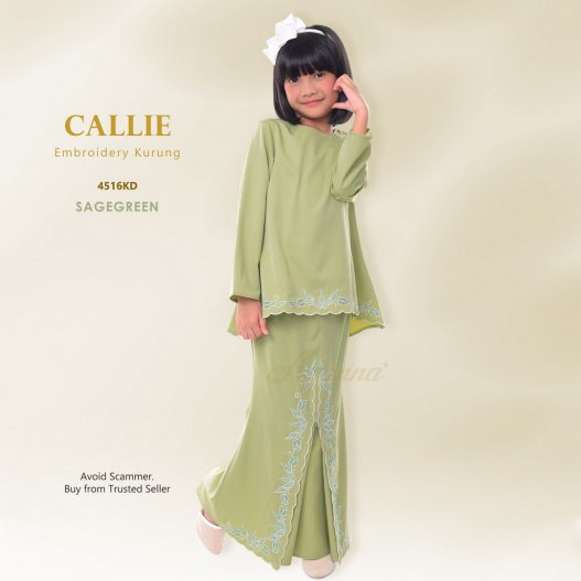 Callie Embroidery Kurung 4516KD (SageGreen)