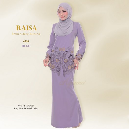 Raisa Embroidery Kurung 4518 (Lilac)